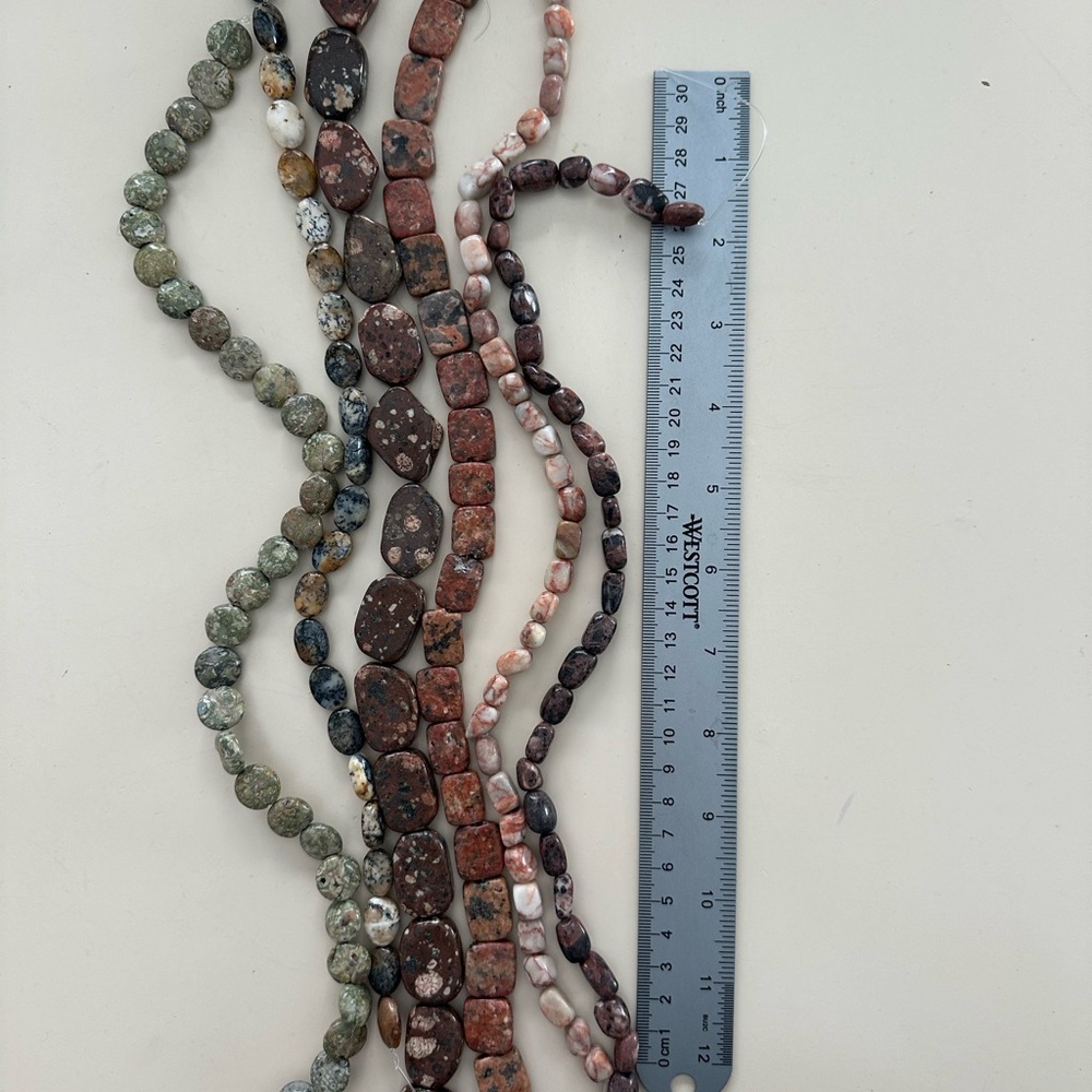 Natural Jasper & Stone Bead Strand Lot – 6 Strands – 15” Each - Picture 2 of 9